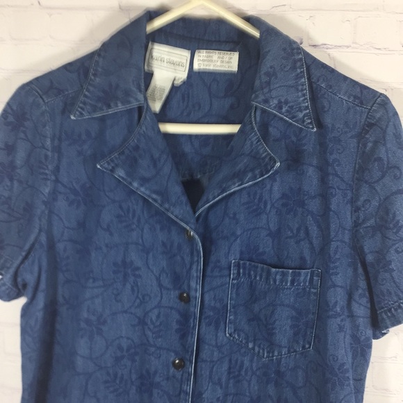 Karin Stevens Button Front Short Sleeve Dress - Picture 3 of 9